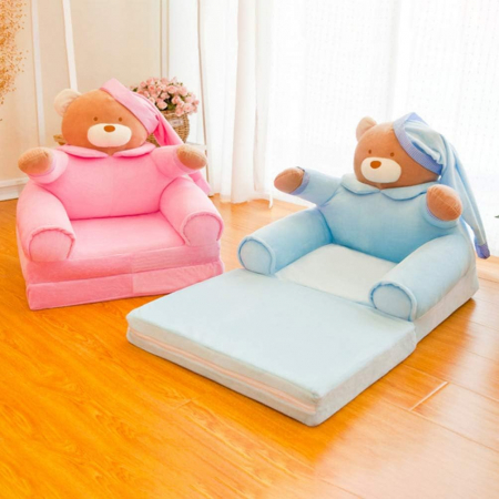 Jucarii de plus - Fotoliu plus extensibil 2 placi Ursulet gingas cu fes - L