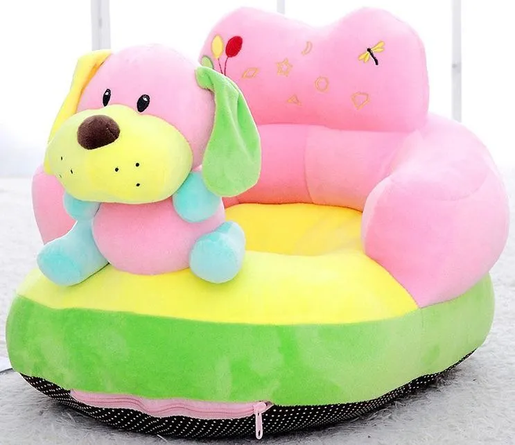 Jucarii de plus - Fotoliu din Plus cu Spatar pentru Bebe - Catelusul Ham Ham Roz