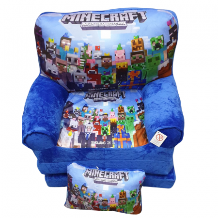 Jucarii de plus - Fotoliu din Plus Extensibil, cu Perna, 3 placi - Minecraft