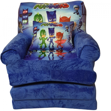 Jucarii de plus - Fotoliu din Plus Extensibil, cu Perna, 4 placi - Eroi in Pijamale