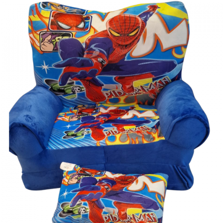 Fotolii de plus - Fotoliu din Plus Extensibil, cu Perna, 2 placi - Spiderman