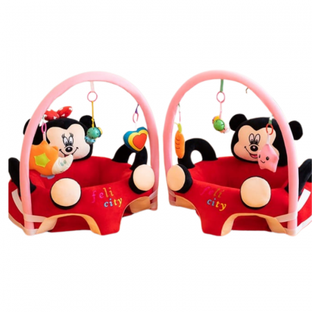 Jucarii de plus - Fotoliu din Plus pentru Bebe Mickey Mouse cu Arcada si Jucarii