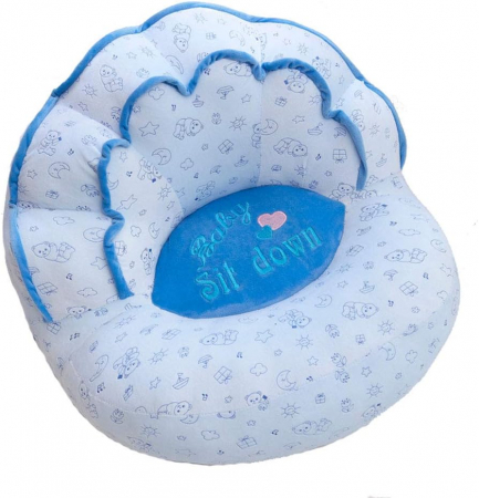 Jucarii copii si bebe - Fotoliu din plus pentru copii Scoica - Bleu cu model