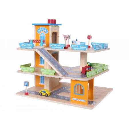 Jocuri de indemanare si dexteritate - Garaj tip pista pentru masinute cu lift si masinute Ecotoys 1085