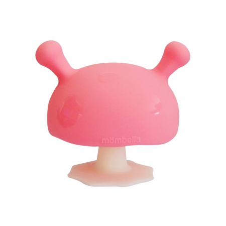 Bebe 9 luni+ - Inel Gingival Din Silicon, Mombella, Ciupercuta Pink