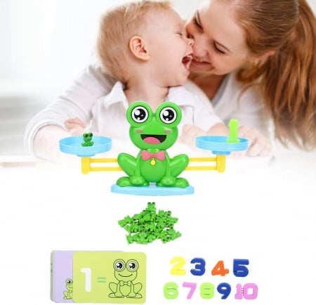 Jucarii copii si bebe - Invatam Matematica cu Broscuta Perspicace, Balanta cu Numere, Litere si Cartonase