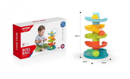 Centre de activitati - Joc bebelusi circuit vertical cu bile, 30 cm, 46.8 cm, 60 cm