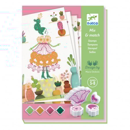Joc creativ cu stampile Fete flori, Djeco [4]