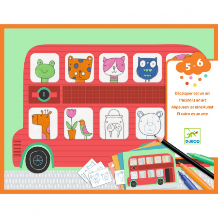Jucarii si jocuri interactive pentru  copii - Joc creativ de desenat dupa contur, Djeco
