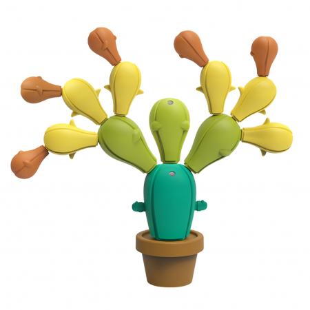 Bebe 9 luni+ - Joc de constructie si echilibru, plastic, pentru copii, in forma de Cactus cu 18 piese colorate