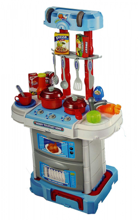 Jucarii copii si bebe - Joc de Rol Micul Bucatar, Set cu 43 de Accesorii, Albastru