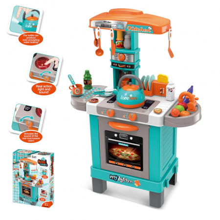 Joc de Rol, Set Bucatarie Multifunctionala, Lumini, Sunete si Accesorii, Roz [1]