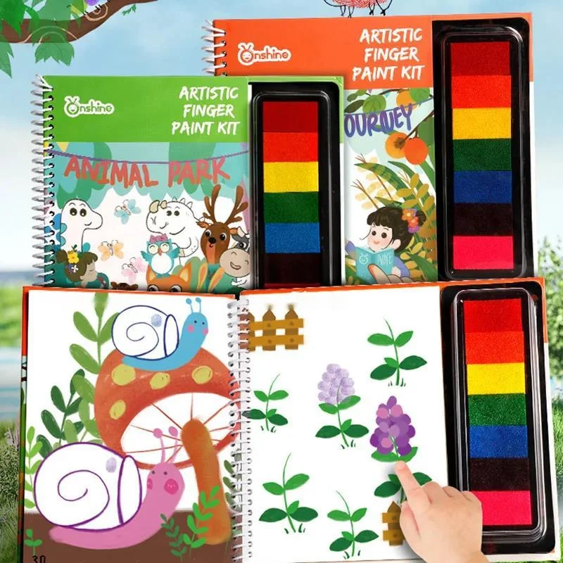 Pictura, modelaj si accesorii - Carte de Colorat cu Degetele, 7 Culori, 50 de Planse
