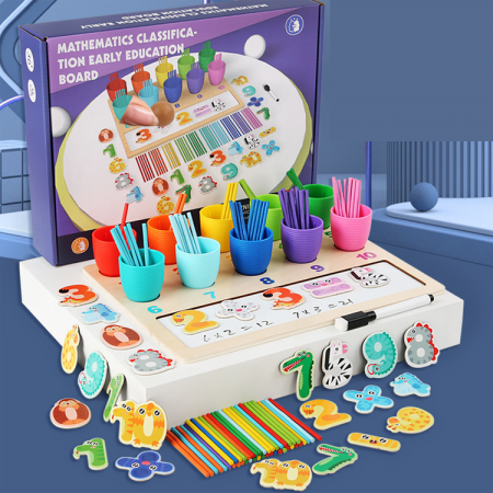 Jucarii din lemn - Joc din lemn Montessori educativ, Matematica si Clasificare