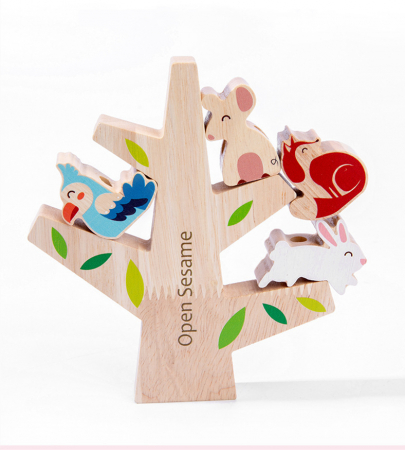 Joc educativ Copacul cu animalute 2 in 1, snuruit si echilibru, multicolor [3]