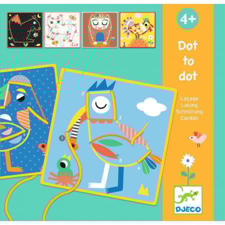 Copii 5 ani+ - Joc educativ de cusut cu siret Punct cu punct, Djeco
