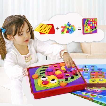 Copii 3 ani+ - Joc educativ tip mozaic Button Idea