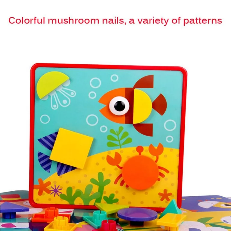 Joc Educativ Tip Mozaic cu Butoni, Multicolor [6]