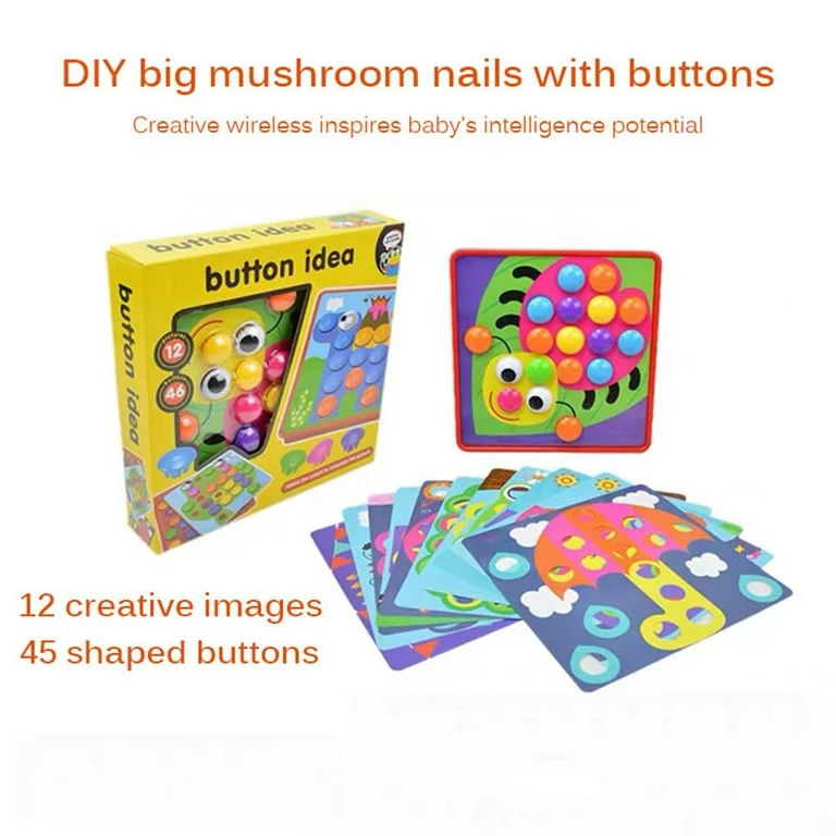 Joc Educativ Tip Mozaic cu Butoni, Multicolor [3]