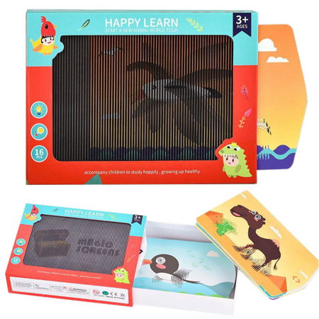 Jocuri si jucarii educative pentru bebe - Joc interactiv 3D, Cutie vizuala, Model cu Animale