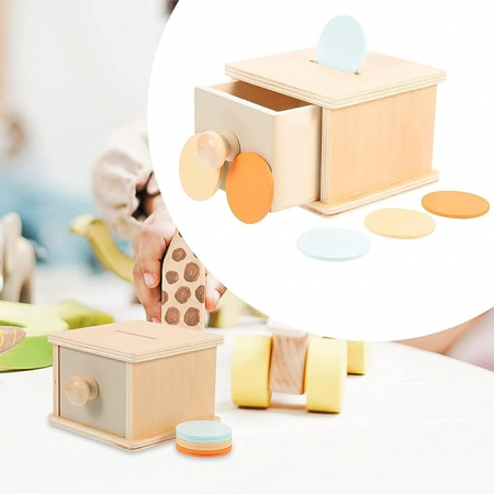 Joc Montessori cu Sertar si Discuri Colorate Cutia Permanentei [3]