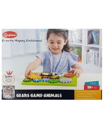 Copii 3 ani+ - Joc puzzle 3D Animale pe roti zimtate