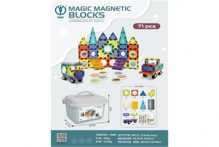 Joc STEM cuburi magnetice de constructie 71 piese [1]