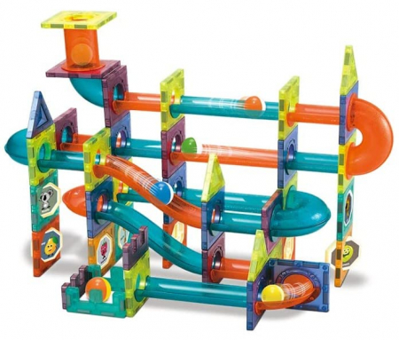Jucarii magnetice - Joc STEM magnetic de constructie, 96 piese