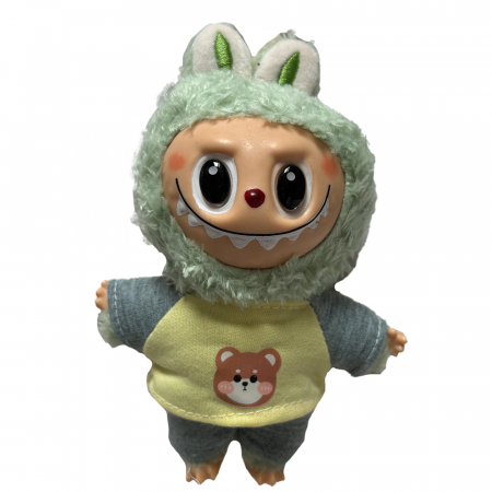 Jucarii de plus - Jucarie de Plus Labubu Ne Pregatim de Nani, 18 cm, Verde