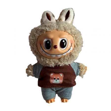 Jucarii de plus - Jucarie de Plus Labubu Ne Pregatim de Nani, 18 cm, Bej