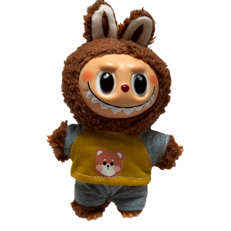 Jucarii de plus - Jucarie de Plus Labubu Ne Pregatim de Nani, 18 cm, Maro