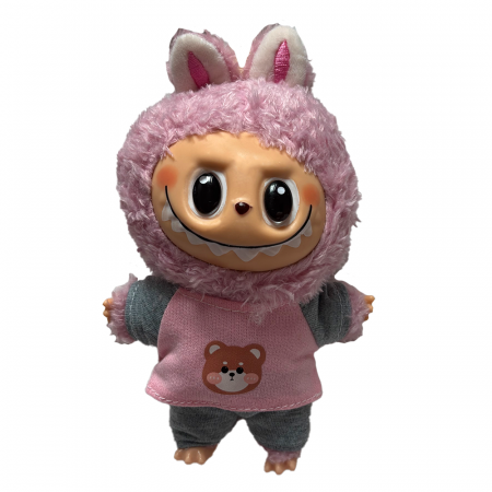 Jucarii de plus - Jucarie de Plus Labubu Ne Pregatim de Nani, 18 cm, Roz