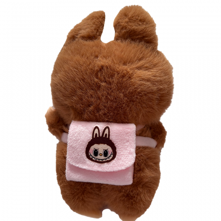 Jucarie de Plus Labubu Merge la Scoala, 18 cm, Maro [1]