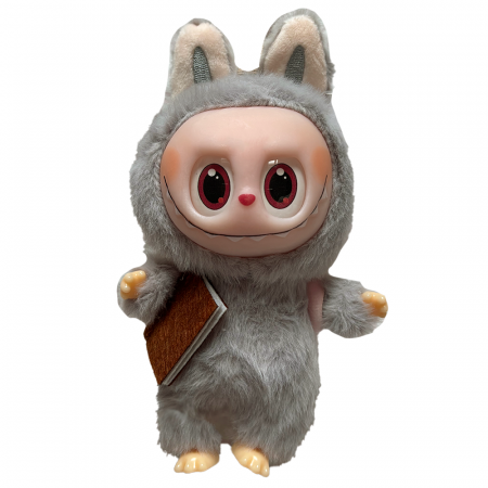 Jucarii de plus - Jucarie de Plus Labubu Merge la Scoala, 18 cm, Gri