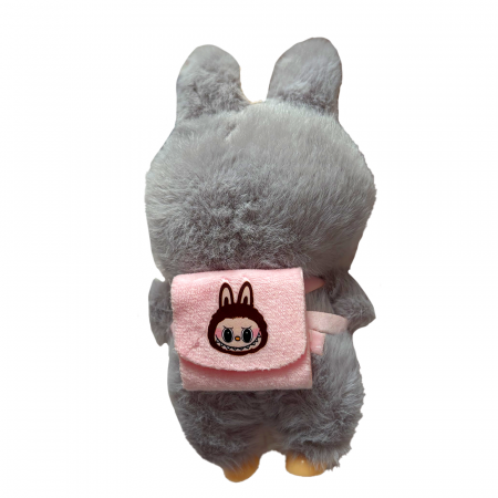 Jucarie de Plus Labubu Merge la Scoala, 18 cm, Gri [3]