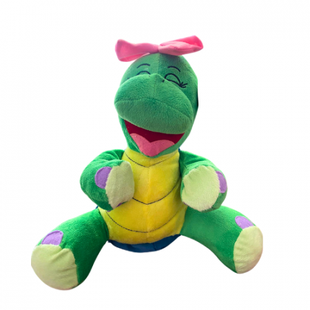 Jucarii copii si bebe - Jucarie de Plus, Dinozaurul Lucy cu Fundita, 35 cm