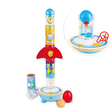 Copii 3 ani+ - Jucarie de stivuit - Racheta cu ventilator si numere