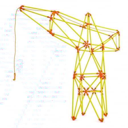 Jucarii si jocuri interactive pentru  copii - Jucarie din bambus Flexistix - Macara pivotanta (94 piese)