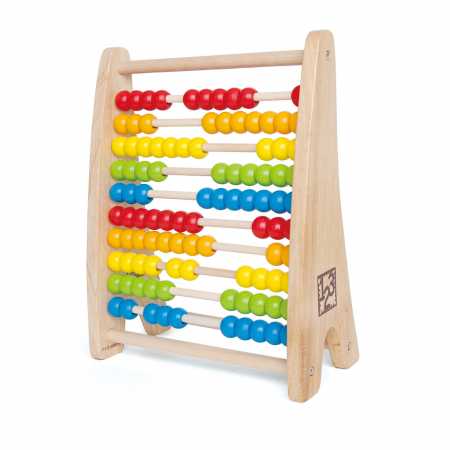Jocuri si jucarii educative pentru bebe - Jucarie din lemn - Abac curcubeu