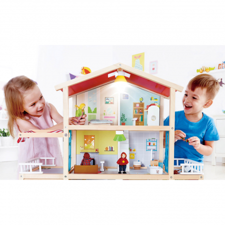 Jucarie din lemn - Casa de papusi mobilata tip vila (29 piese) [3]
