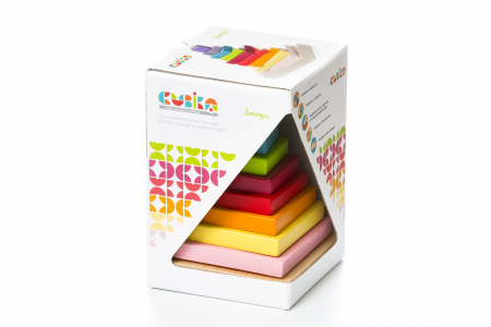 Copii 5 ani+ - Jucarie din lemn, Cubika, Piramida Culorilor