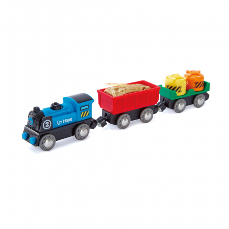 Jocuri si jucarii educative pentru bebe - Jucarie - Locomotiva si vagoane cu baterii