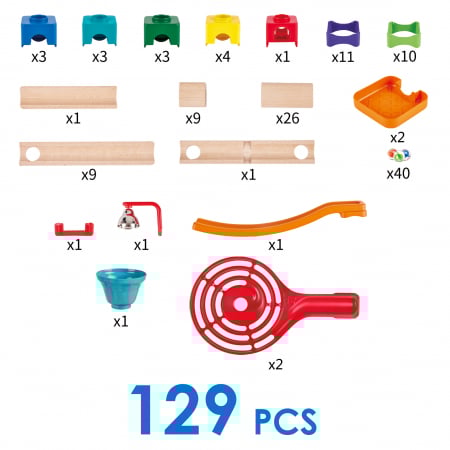 Jucarie din lemn - Marble Run Tricks N Twists (129 piese) [5]