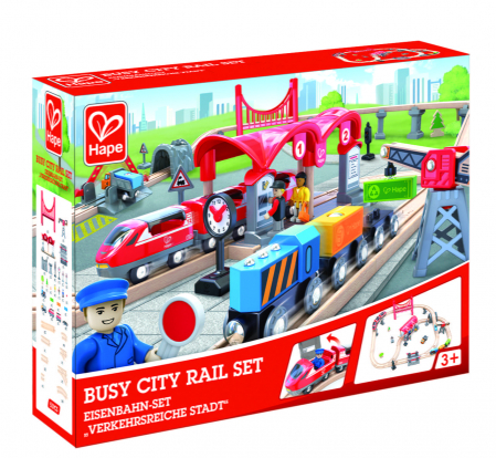 Jucarie din lemn - Set de trenuri urbane (51 piese) [1]
