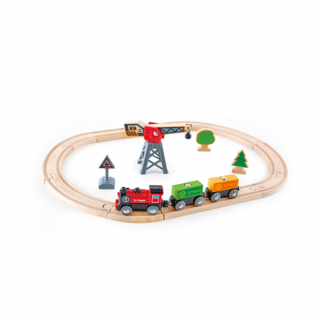 Jucarie din lemn - Set tren livrare marfa (19 piese) [2]