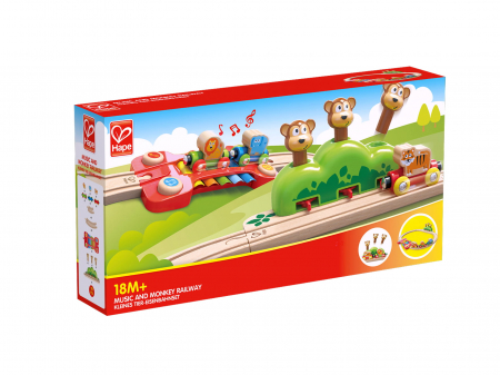 Jucarie din lemn - Sina de tren muzicala Jungla (19 piese) [2]
