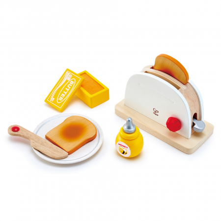 Jucarii din lemn - Jucarie din lemn - Toaster si accesorii mic dejun
