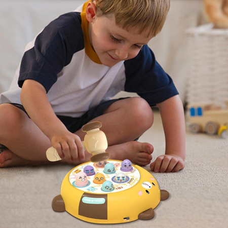 Copii 3 ani+ - Jucarie distractiva cu ciocan si ursuleti, Whack a Mole, galben