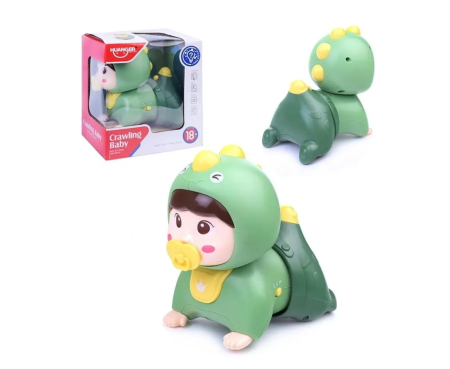 Jocuri de indemanare si dexteritate - Jucarie Interactiva pentru Bebelusi, Muzica, Lumini si Miscare, Model Bebe Dino, VERDE