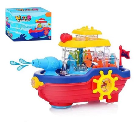 Pentru Bebe - Jucarie Interactiva Vaporas cu Schimbare Automata a Directiei si Tun de Apa